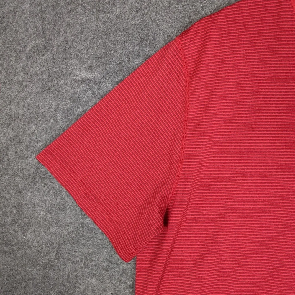 Nike Dri-FIT Mens‎ Large Red Striped Short Sleeve Training Performance T-Shirt